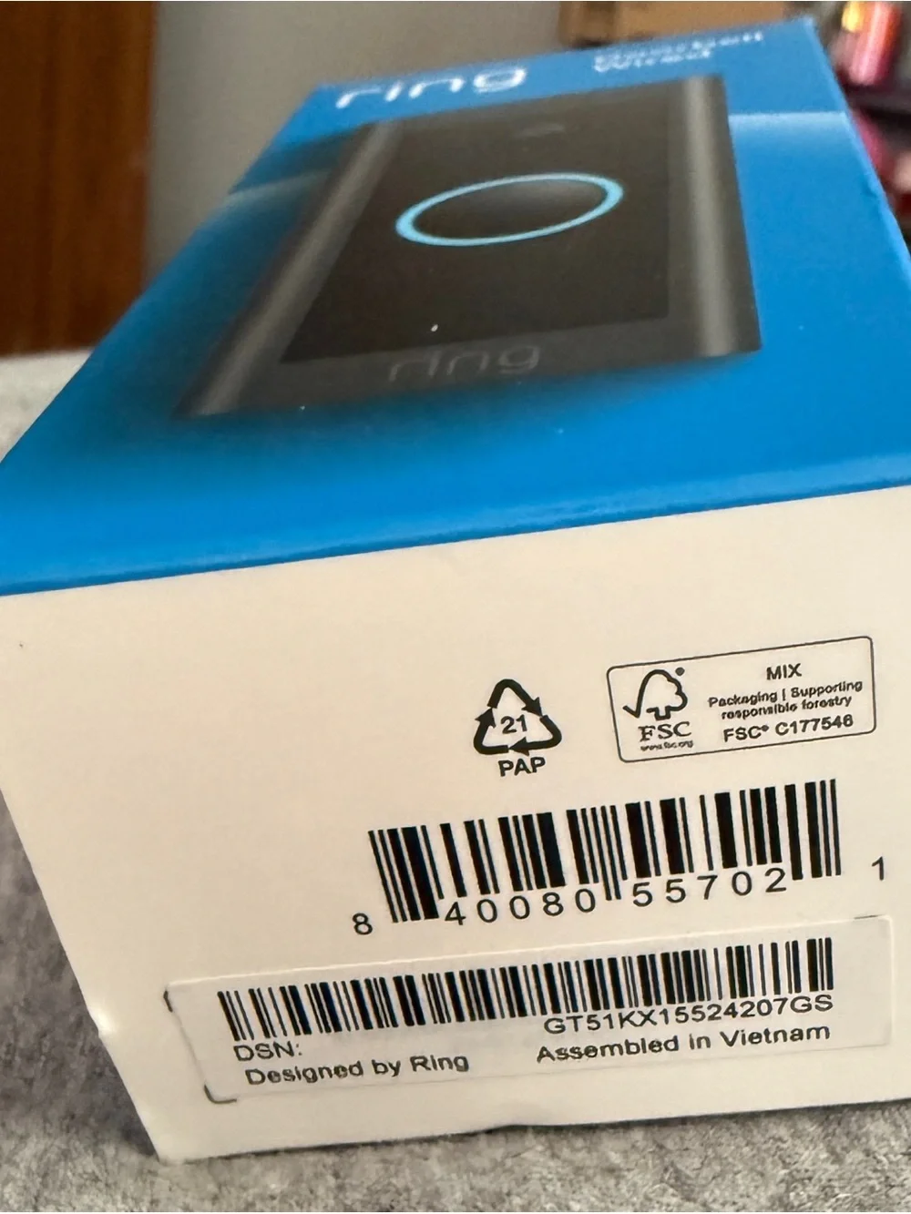 Ring Video Doorbell in Black with Blue Accent